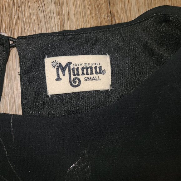 Show me Your Mumu size S Mini Flare Shift tunic Dress Oversized Chiffon floral - Picture 3 of 3